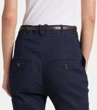 Veronica Beard Gracie belted high-rise bootcut jeans