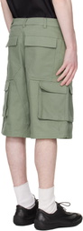HELIOT EMIL Green Cellulae Cargo Shorts