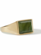 Miansai - Lennox Gold Vermeil and Jasper Signet Ring - Gold