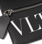 Valentino - Valentino Garavani Logo-Print Leather Pouch - Black