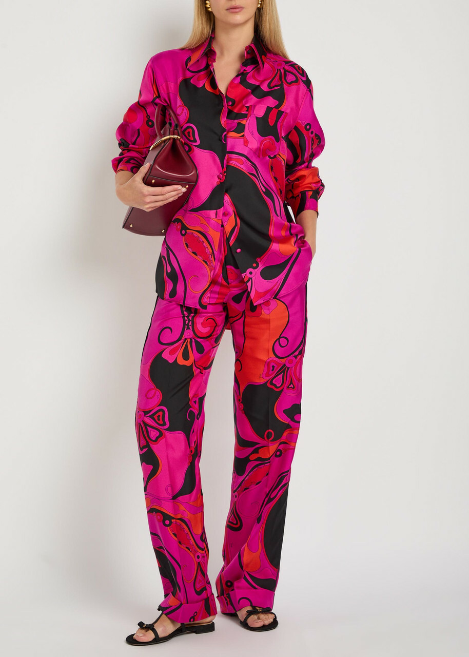 Pucci Printed Silk Shirt Pink