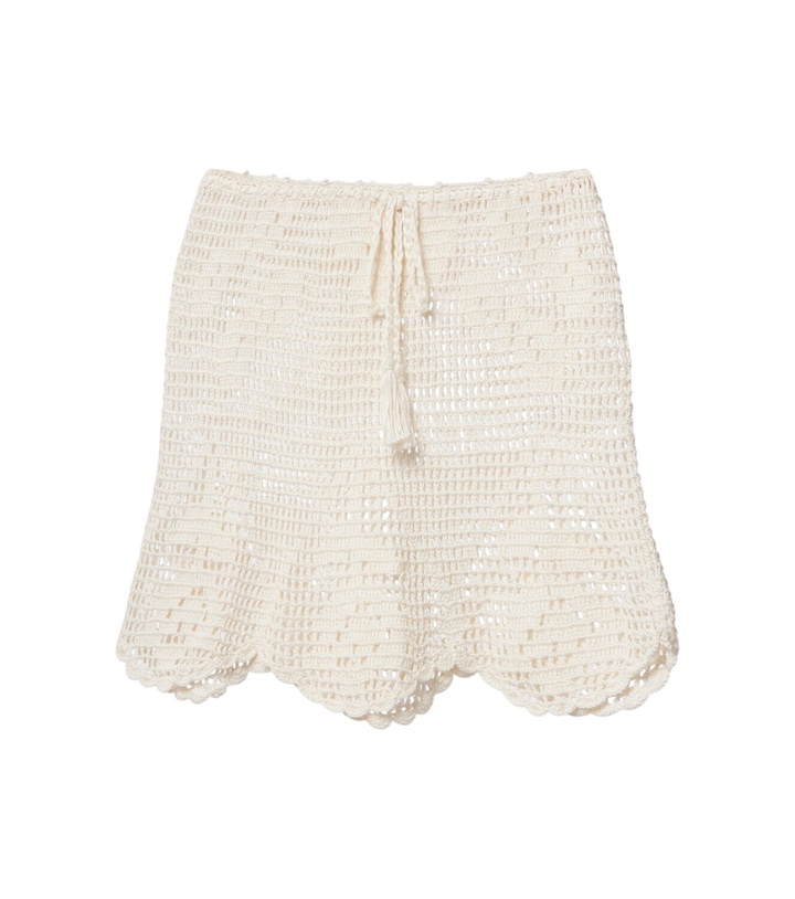 Photo: Anna Kosturova Rose crochet cotton miniskirt