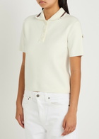 Moncler Knit-trim Cotton Polo Shirt White