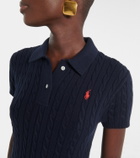 Polo Ralph Lauren Ribbed-knit cotton-blend polo dress