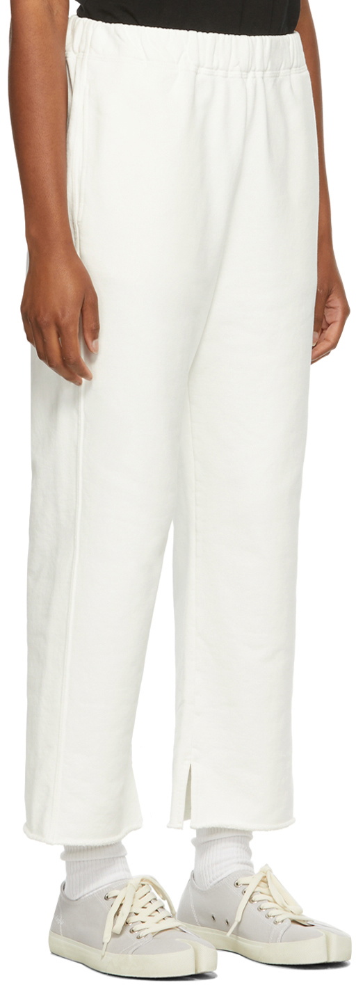 MM6 Maison Margiela Off-White Cropped Lounge Pants MM6 Maison Margiela