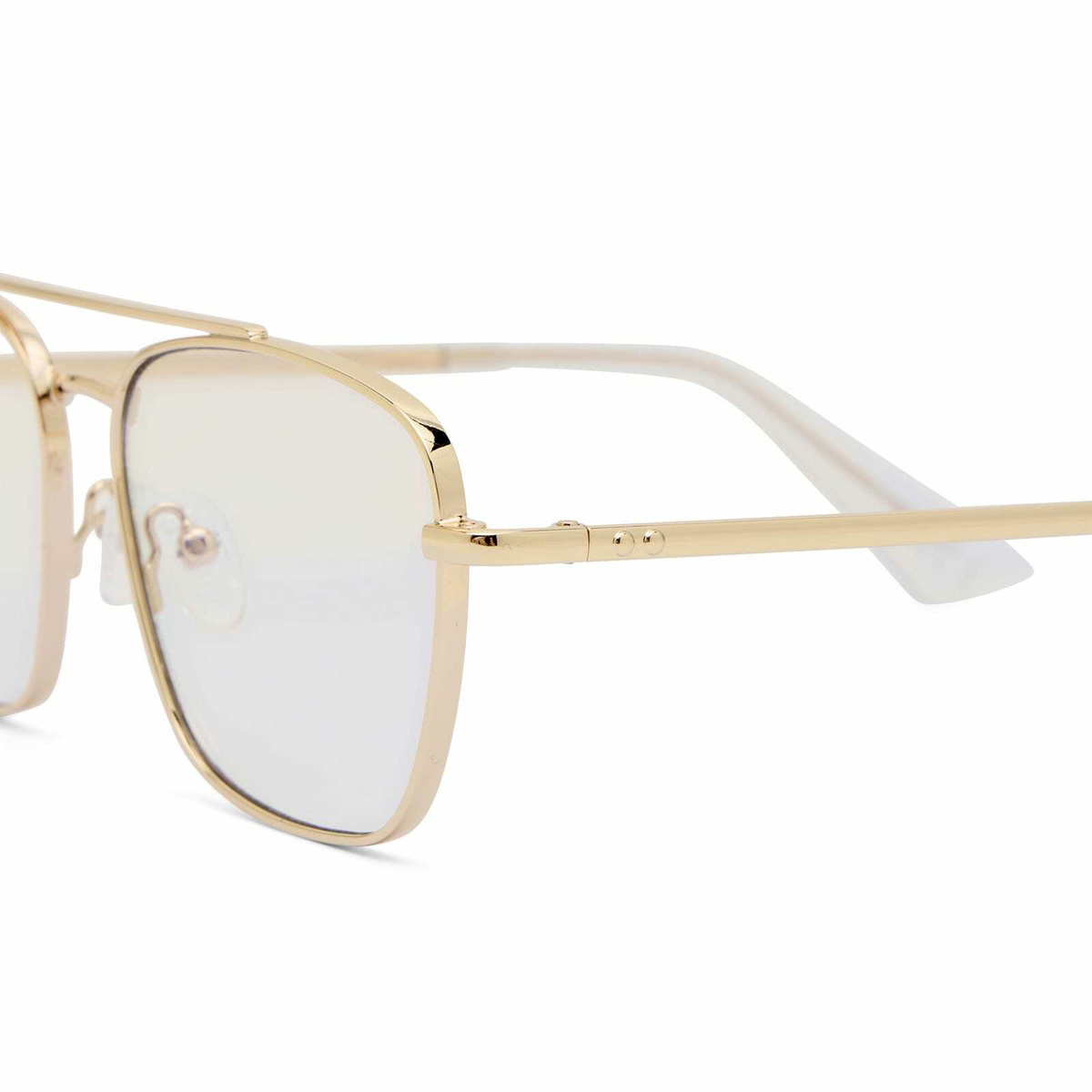 Le Specs Diametric Blue Light Glasses in Gold/Blue Light Lens 