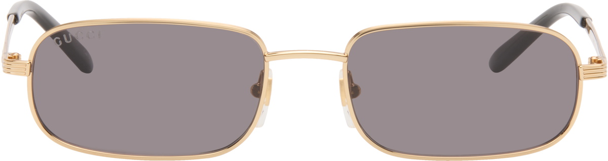 Gucci Gold Rectangular Sunglasses
