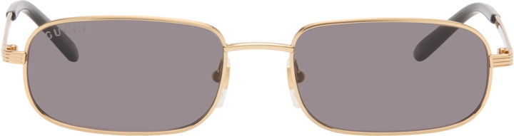 Photo: Gucci Gold Rectangular Sunglasses