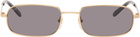 Gucci Gold Rectangular Sunglasses
