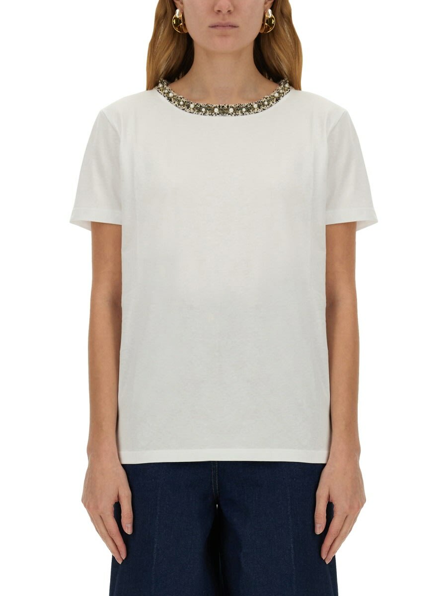 Nina Ricci Purple Cotton T-Shirt Nina Ricci