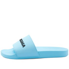 Balenciaga Men's Pool Slide in Sky Blue/Black