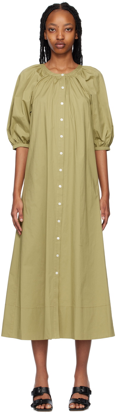 Khaki midi clearance dress