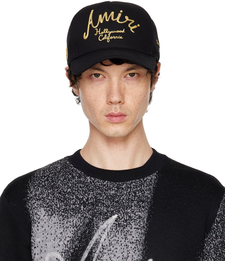 AMIRI Black 'Amiri Hollywood' Canvas Cap Amiri