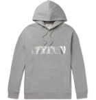 GIVENCHY - Metallic Logo-Embossed Cotton-Jersey Hoodie - Gray