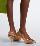 Malone Souliers Petra leather and mesh slingback sandals