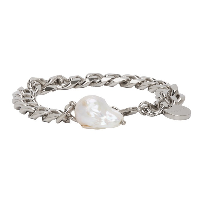 Photo: Givenchy Silver Long Pearl Chain Bracelet