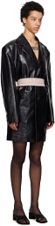 MM6 Maison Margiela Black Single-Breasted Leather Jacket