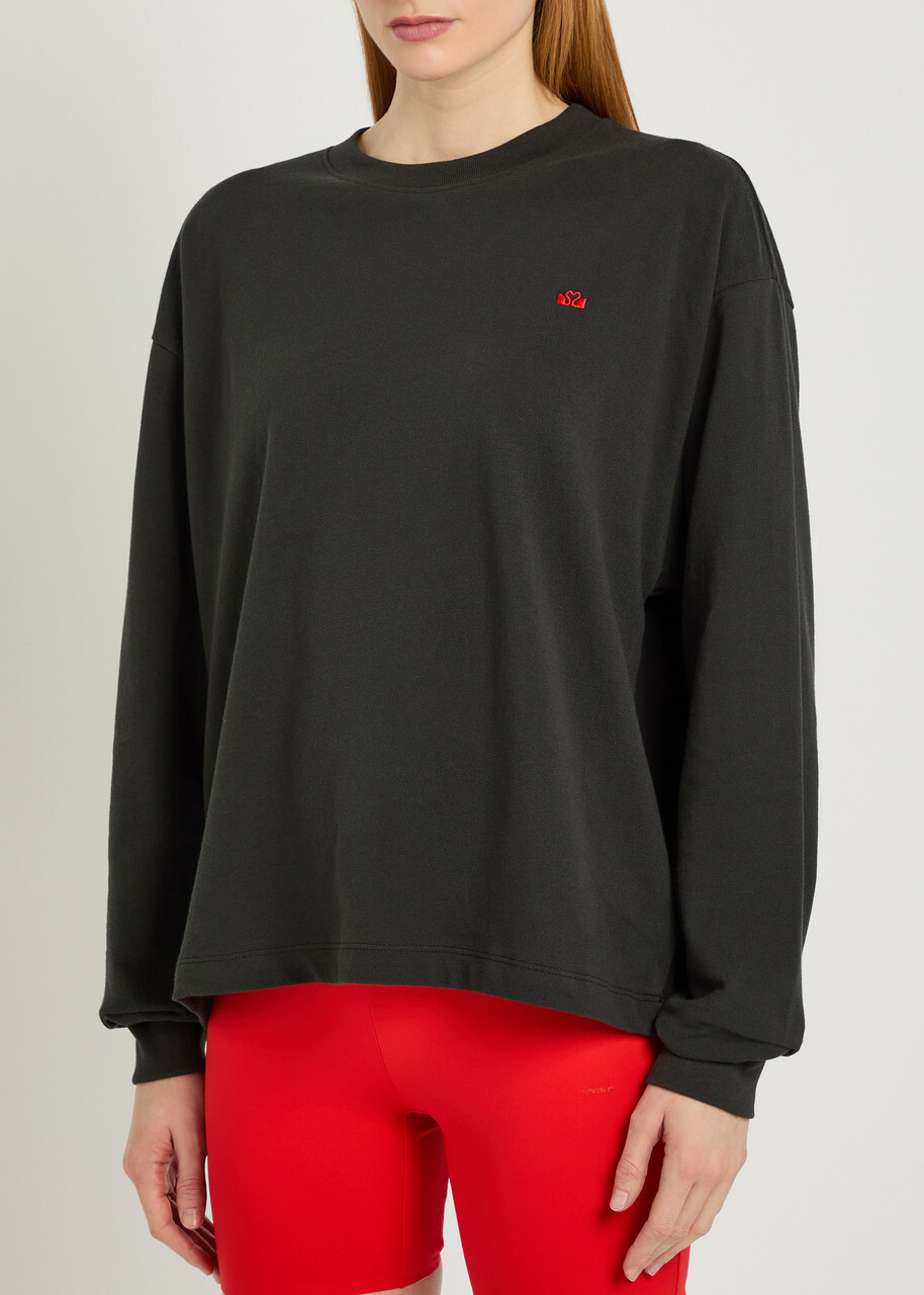 Spence Logo-embroidered Piqué Cotton Racquet T-shirt Black