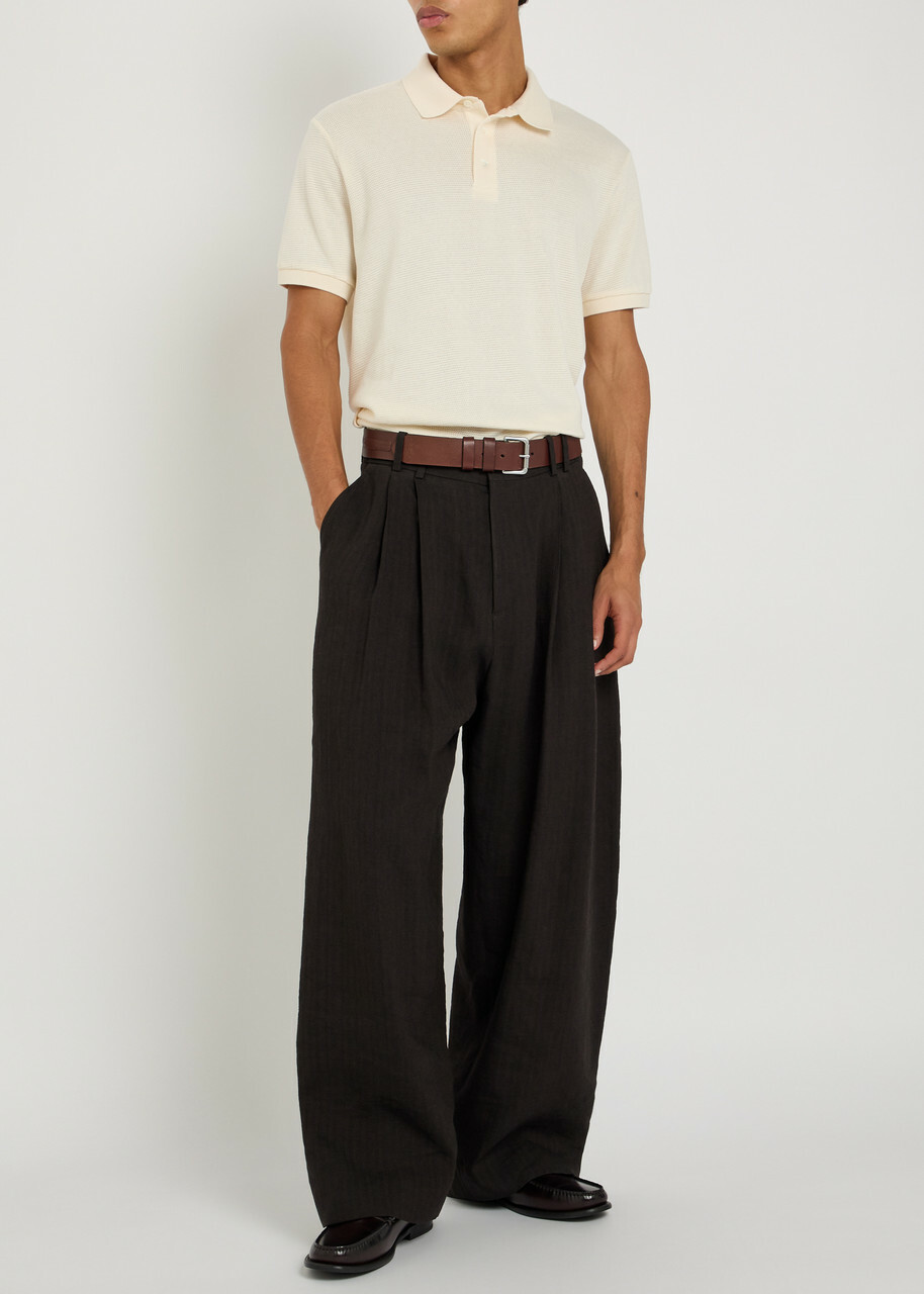 Polo Ralph Lauren Piqué-knit Cotton-blend Polo Shirt Cream