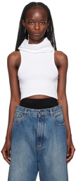ALAÏA White Crop Hooded Tank Top