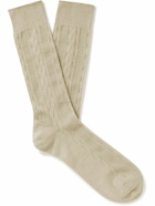 Mr P. - Cable-Knit Cotton-Blend Socks