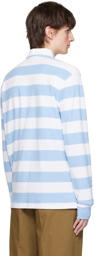 Drôle De Monsieur Blue & White Striped Polo