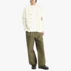 Drôle de Monsieur Men's Monogram College Cardigan in Cream