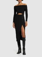 SELF-PORTRAIT - Off-shoulder Knit Midi Dress