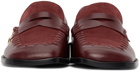 JW Anderson Red Leather Stitch Loafers