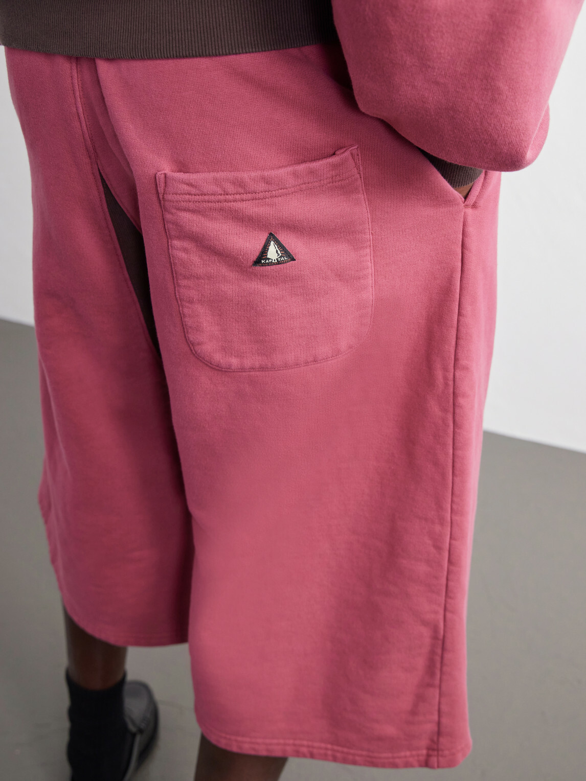 KAPITAL - Wide-Leg Cotton-Jersey Drawstring Shorts - Pink