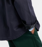 Miu Miu Leather-trimmed oversized cotton gabardine jacket