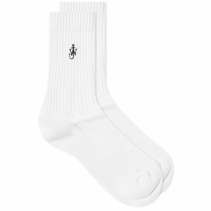 Photo: JW Anderson Women's Logo Embroidered Sock in White