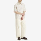 Maison Kitsuné Men's Short Sleeve Handwriting Overshirt in Cork Stripe