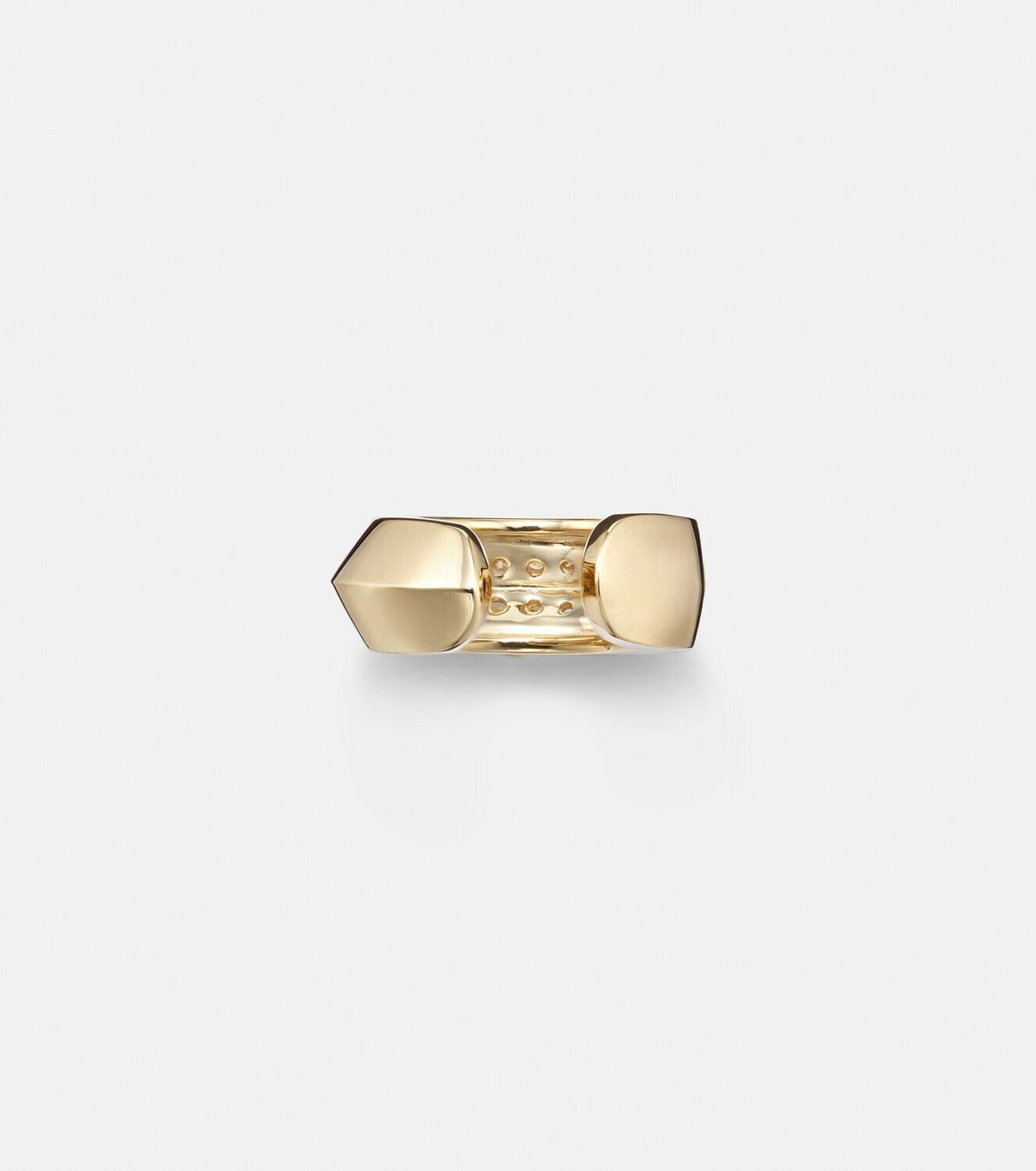 Stone and Strand Knife Edge 14kt gold ear cuff with diamonds