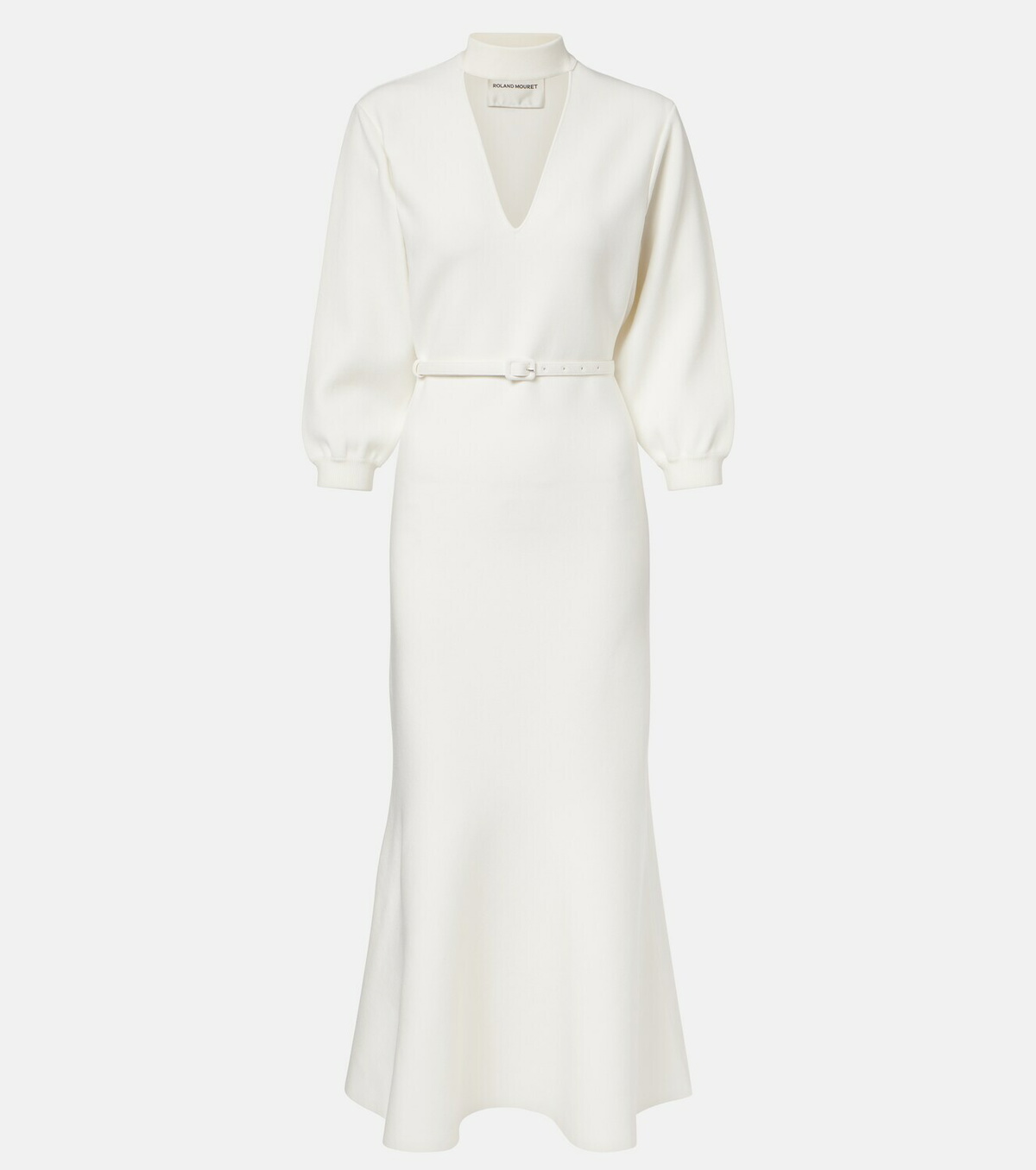 Roland Mouret Cutout knitted belted midi dress