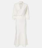 Roland Mouret Cutout knitted belted midi dress