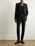 Givenchy - Tapered Logo-Embellished Wool Trousers - Black