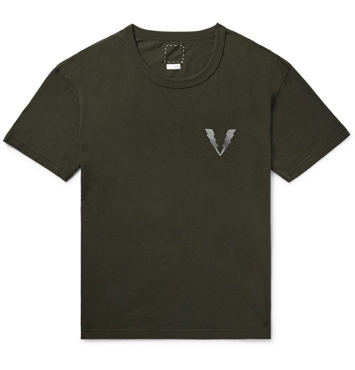 Photo: visvim - Logo-Print Cotton-Jersey T-Shirt - Men - Charcoal