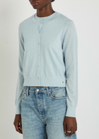 Anine Bing Moni Wool and Cashmere-blend Cardigan Light Blue