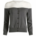 MM6 Maison Margiela Women's Cardigan with Sheer Panel in Dark Grey Melange