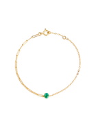 Yvonne Leon Solitaire Emerald 18kt Gold Bracelet - Green - One Size