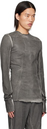 Rick Owens Gray Lido Edfu Long Sleeve T-Shirt