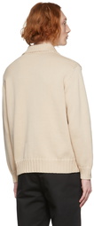 AURALEE Beige Cord Plating Knit Polo