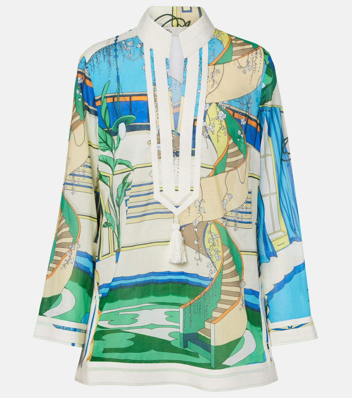 Tory Burch Printed cotton voile tunic
