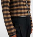 Proenza Schouler Checked leather-trimmed wool-blend jacket