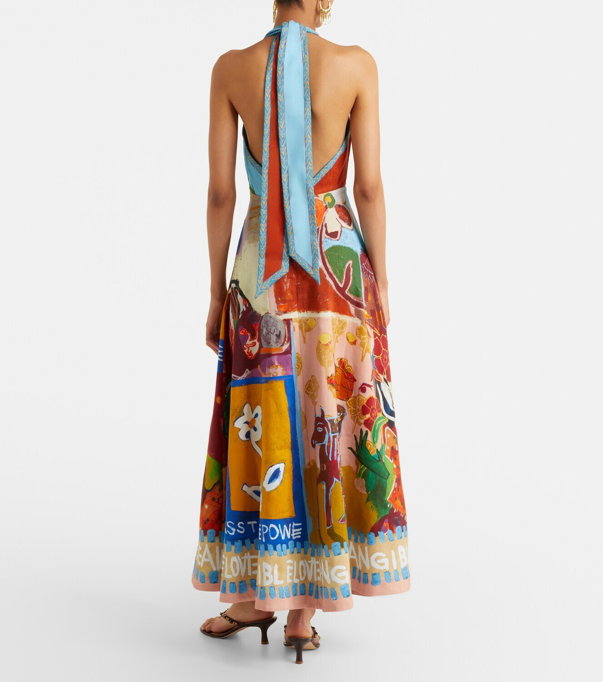 Alémais Mlak printed linen-blend midi dress