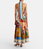 Alémais Mlak printed linen-blend midi dress