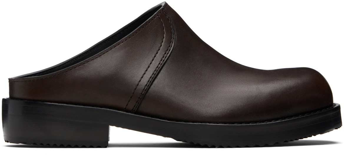 Dries Van Noten Brown Leather Clogs
