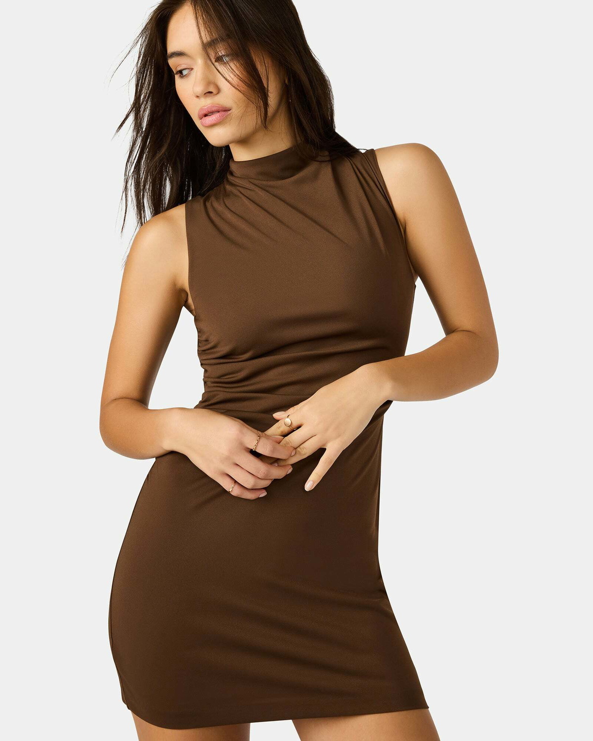 Steve Madden Mo Mini Dress in Brown