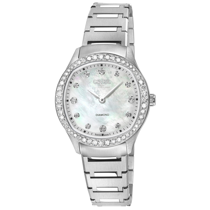 Photo: Gevril Morcote Diamond Mother of Pearl Dial Ladies Watch 19241B